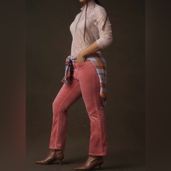 Pilcro The Yaya Mid-Rise Corduroy Crop Jeans, Color Pink/Rose, Anthropologie, 31 - Picture 5 of 16
